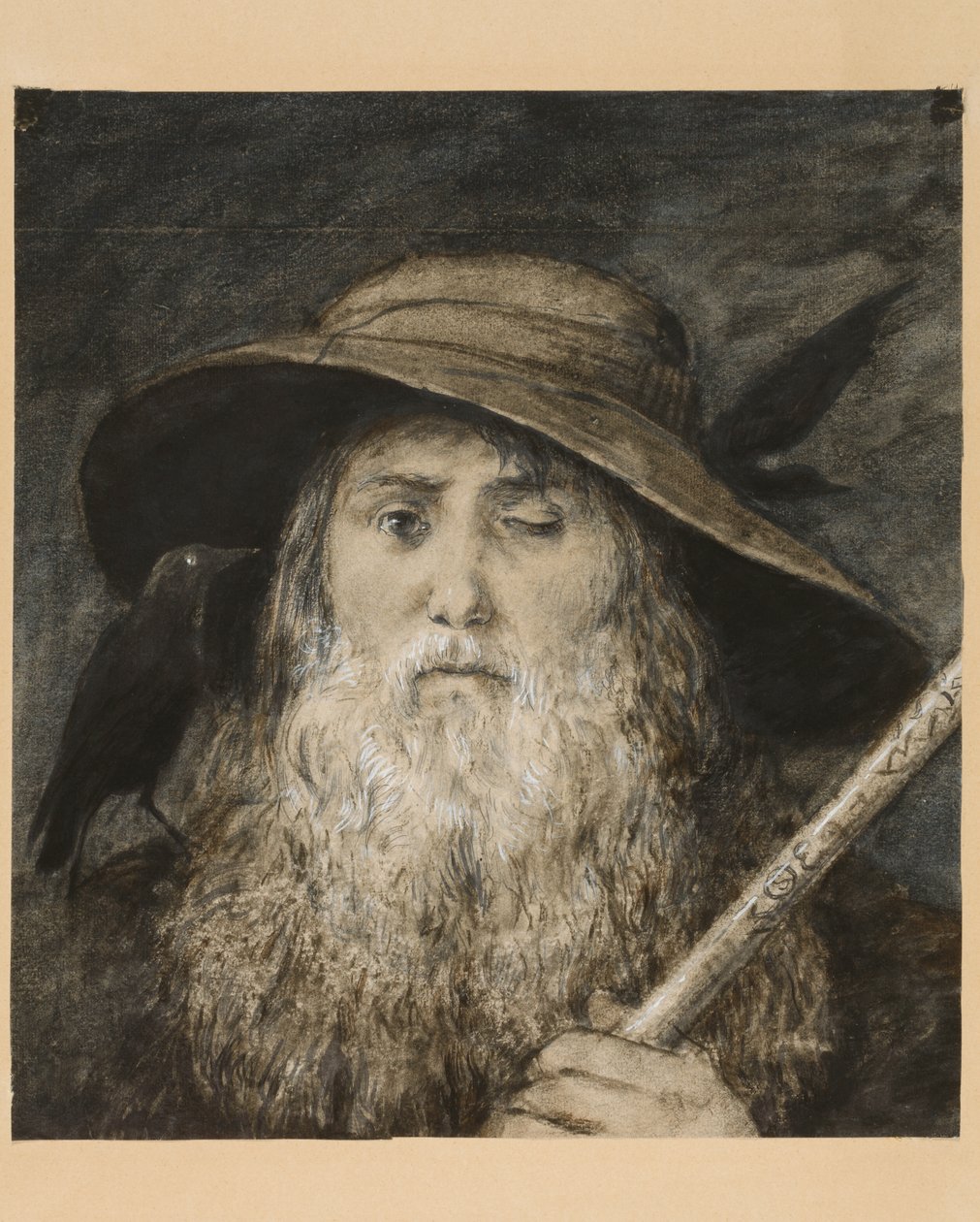 Wotan als reiziger door Hans Thoma