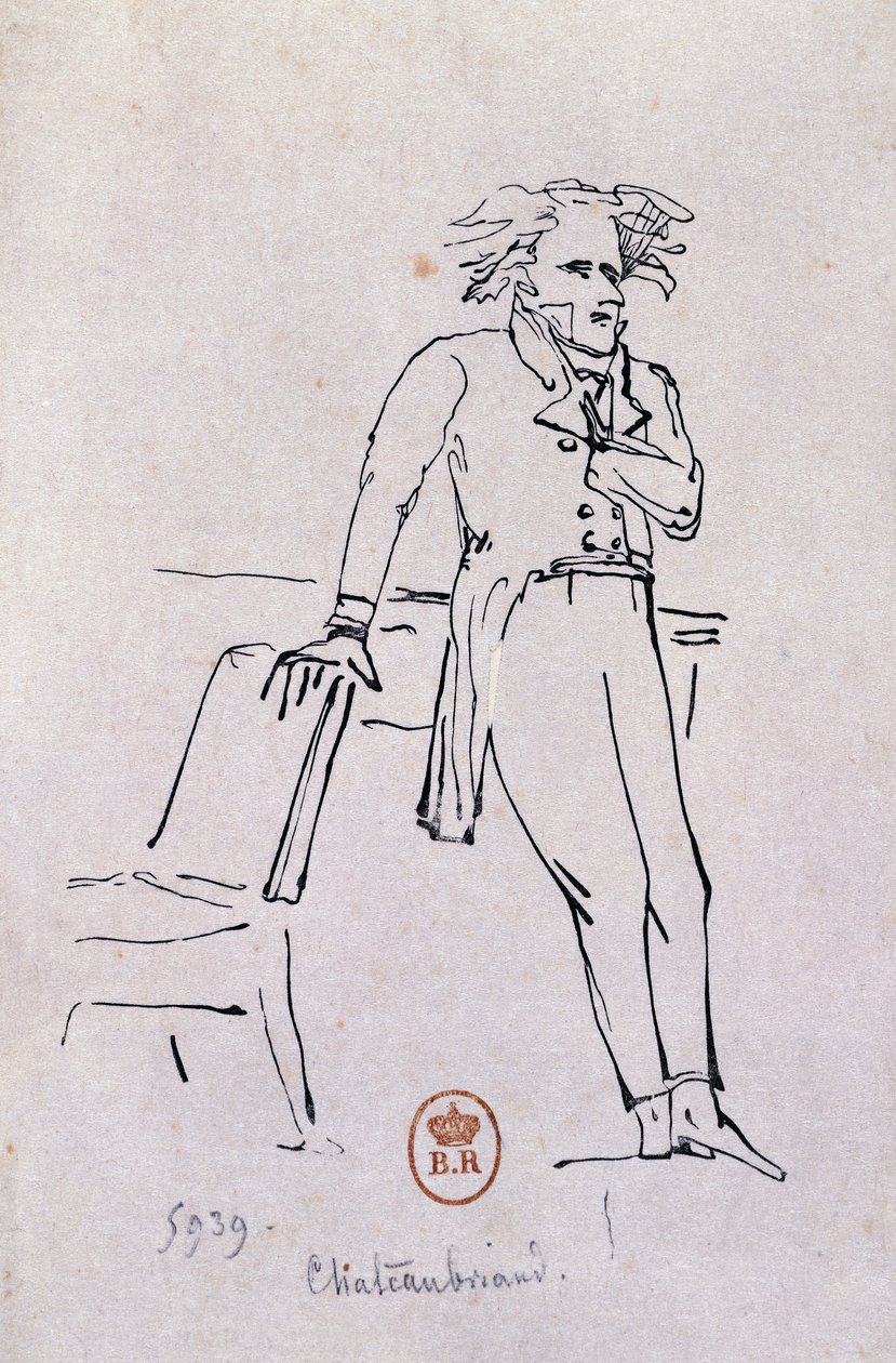 Portret van Francois-Rene de Chateaubriand door Hans Toepper
