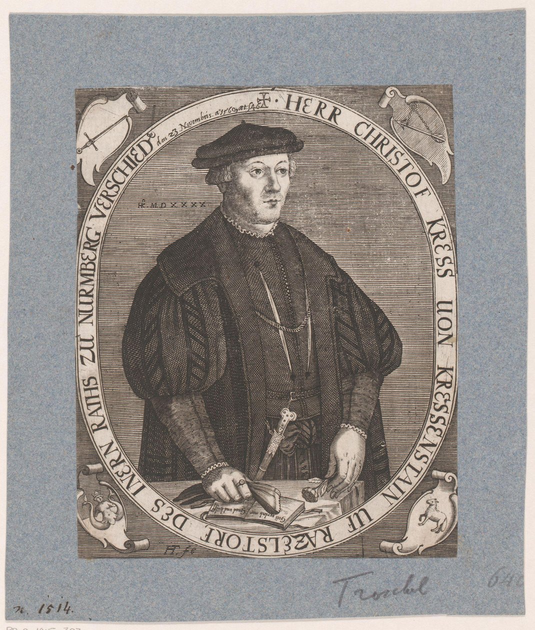 Portret van Christoph II Kreß von Kressenstein door Hans Troschel