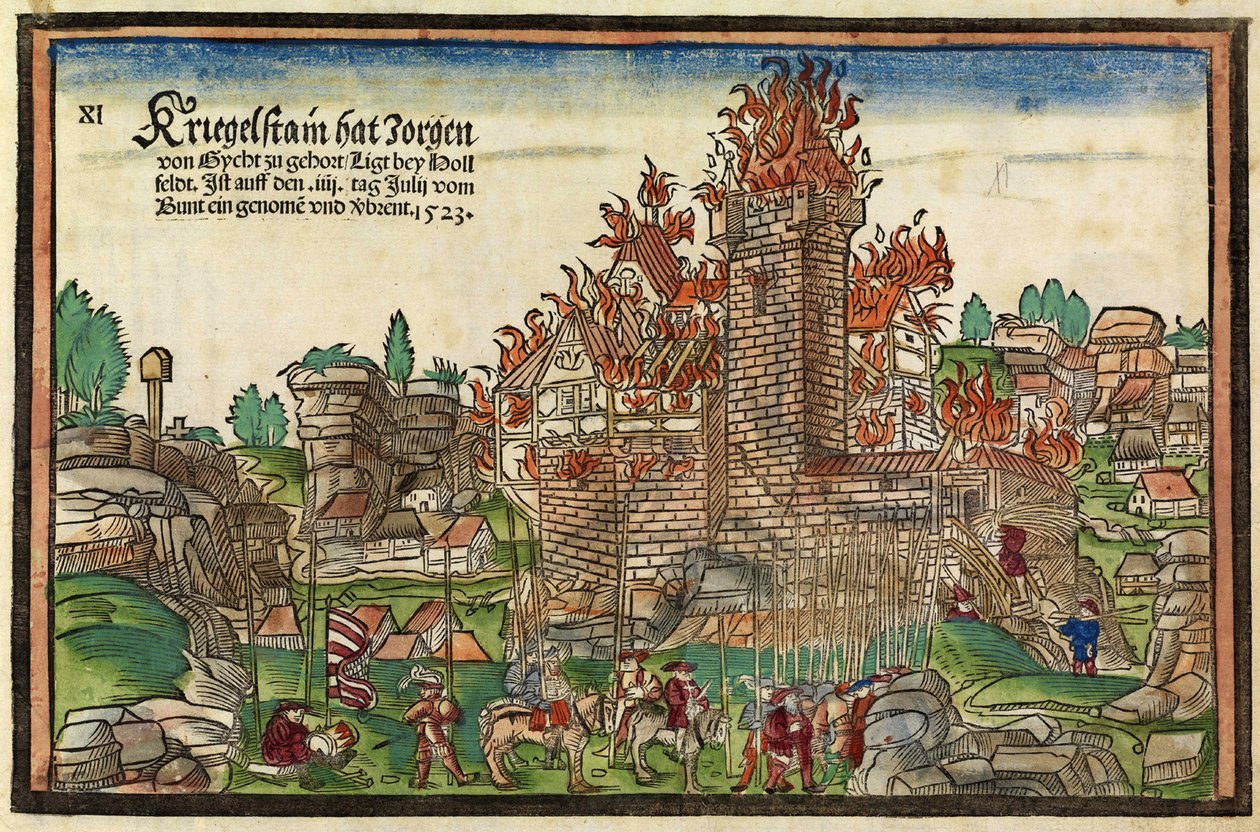 Vernietiging van het Kasteel Krögelstein door de Zwabische Liga door Hans Wandereisen