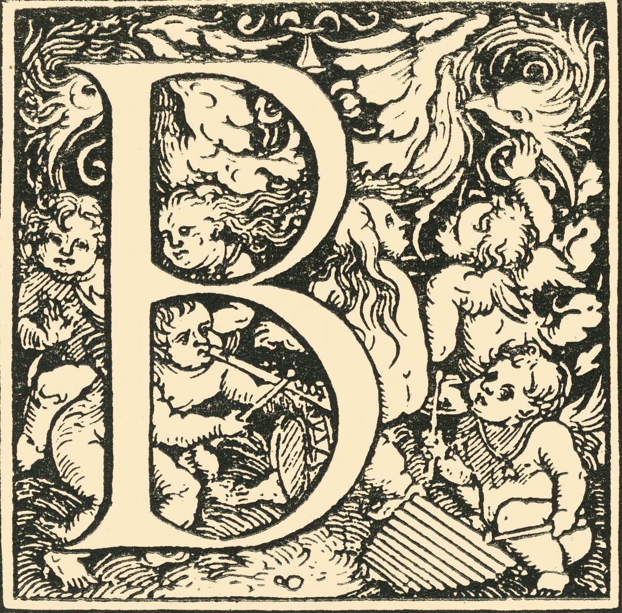 B - Een alfabet door Hans Weiditz, c1520-1521 door Hans Weiditz
