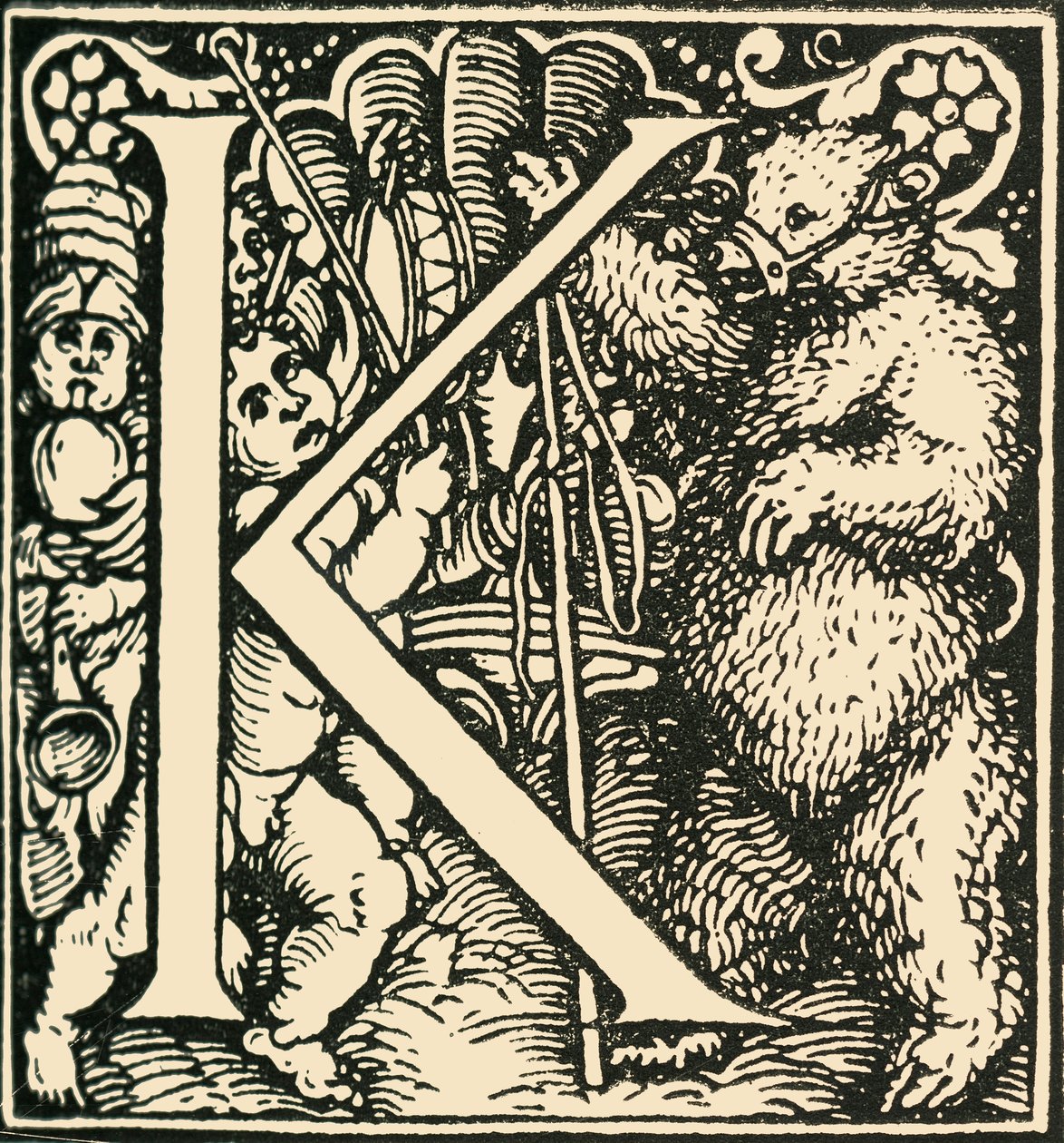K - Een alfabet door Hans Weiditz, c1520-1521, 1908 door Hans Weiditz