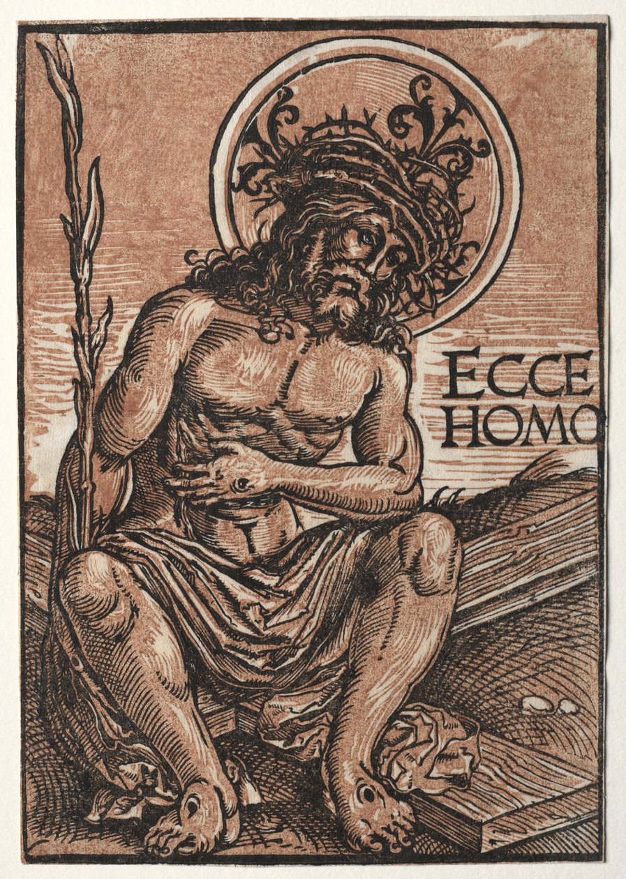 Man van Smarten zittend op het Kruis, ca. 1522 door Hans Weiditz