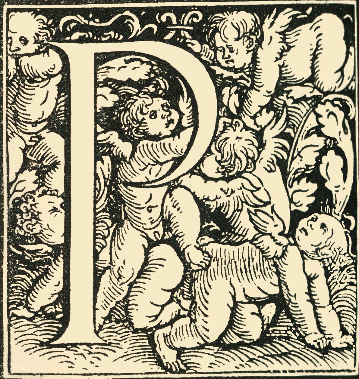 P - Een alfabet door Hans Weiditz, ca. 1520-1521, 1908 door Hans Weiditz