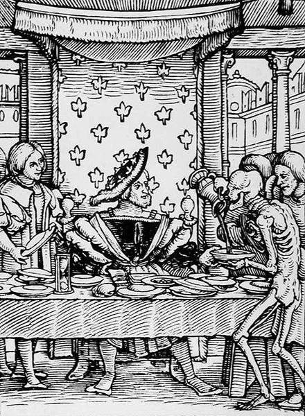 De Dood en de Koning, uit De Dans van de Dood, gegraveerd door Hans Lutzelburger, c.1538 door Hans after Holbein the Younger