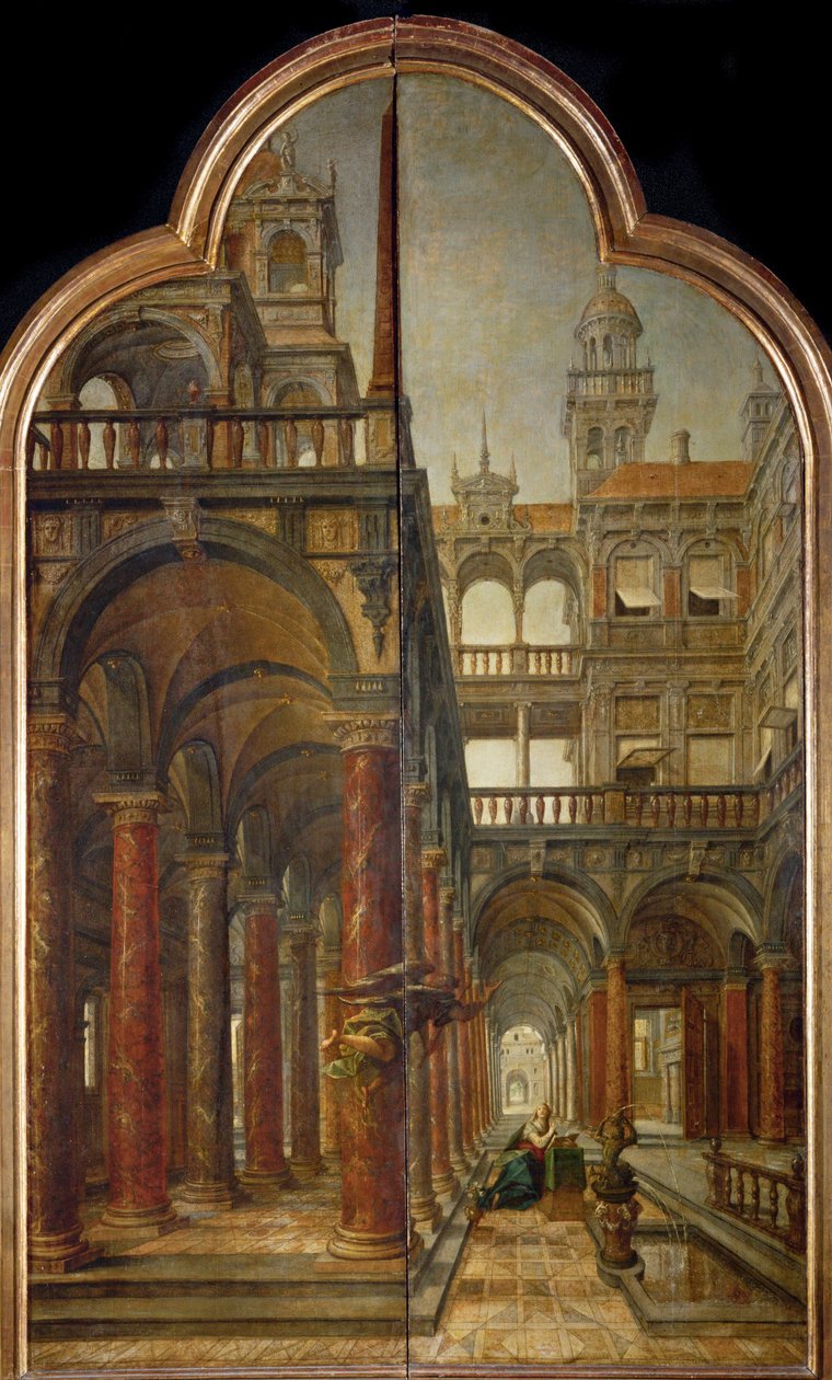 Annunciatie door Hans or Jan Vredeman de Vries