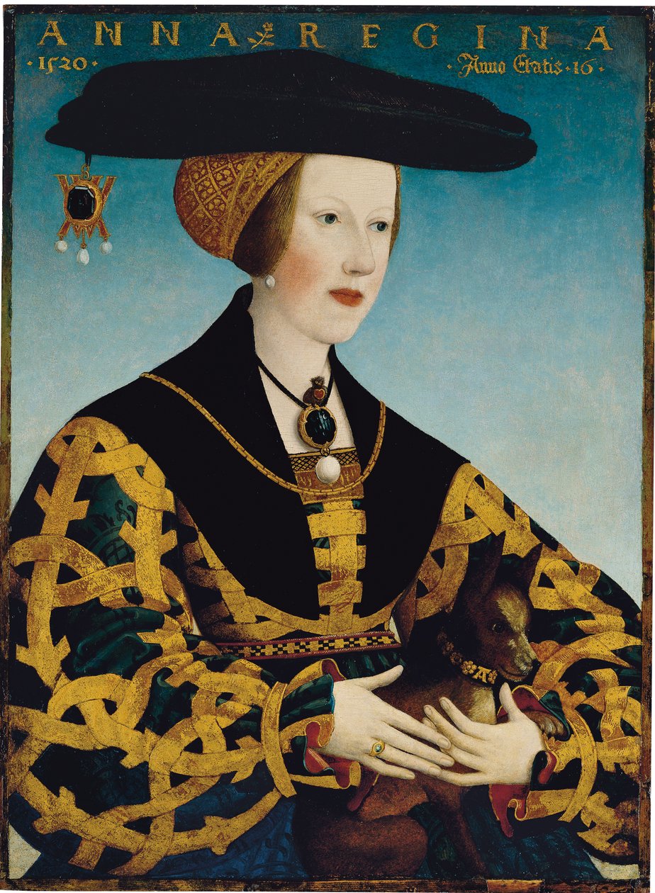 Portret van koningin Anne van Hongarije door Hans or Johan Maler