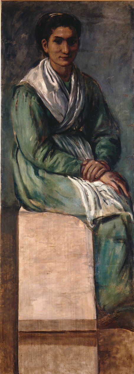 Vrouw op de trap. Studie voor de fresco