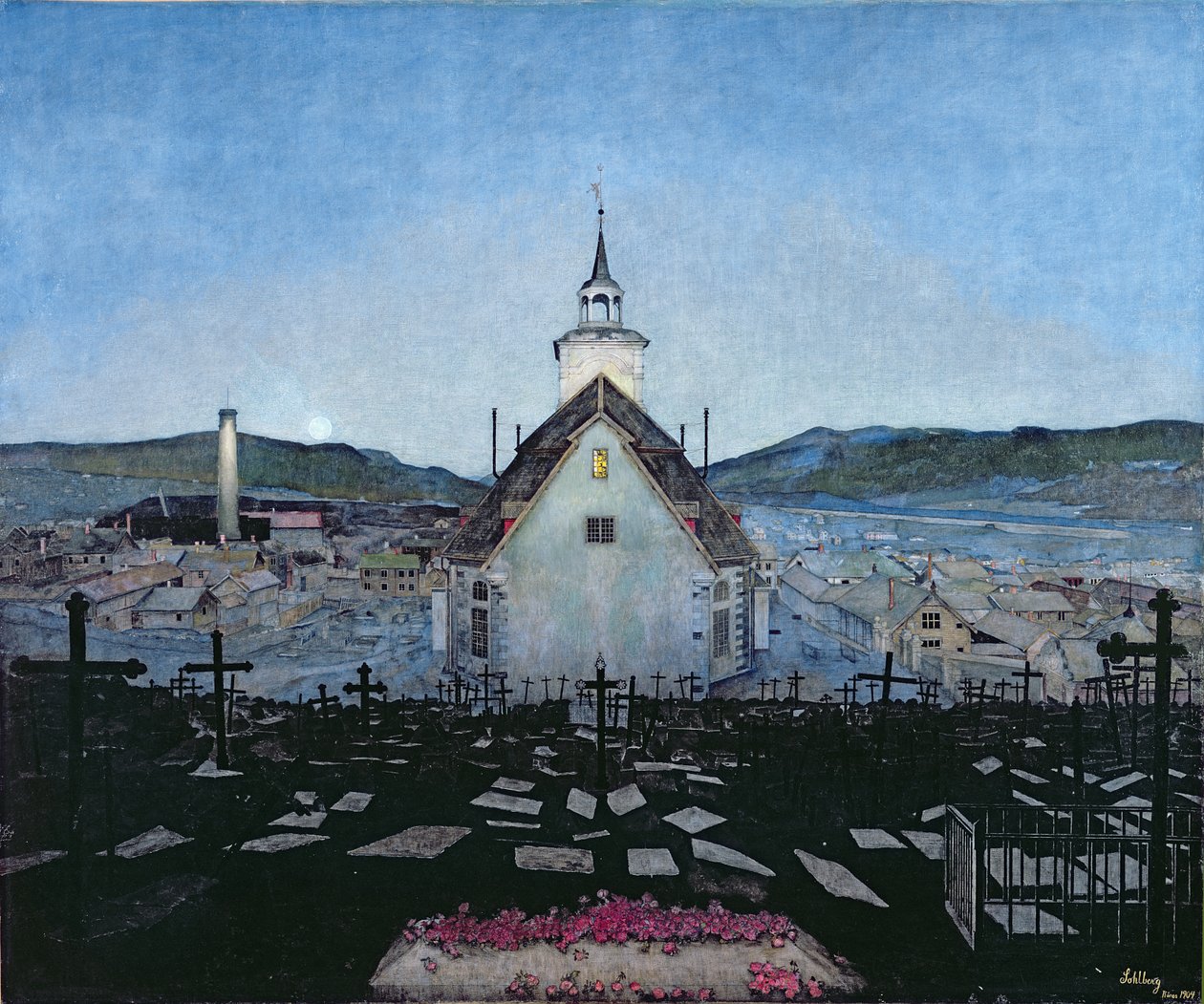 Nacht door Harald Oscar Sohlberg
