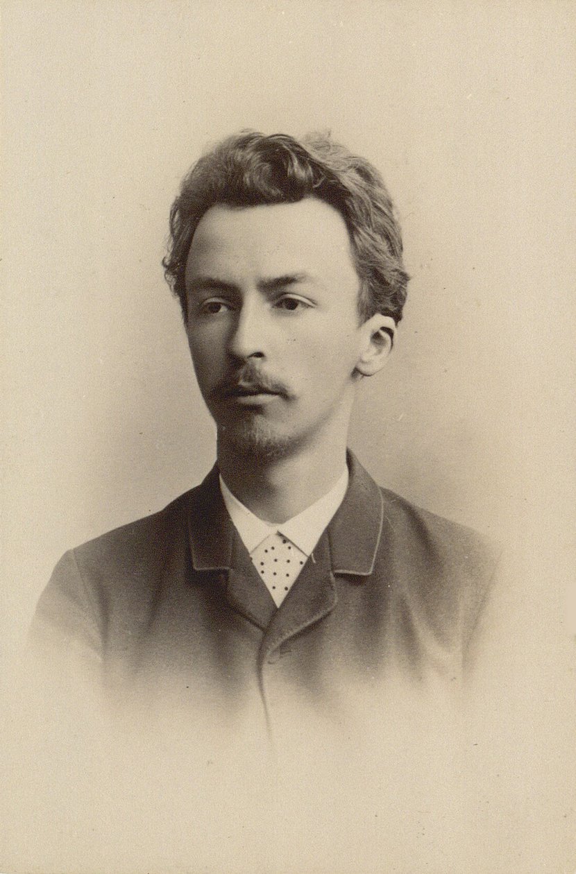 Portret van Vilhelm Hammershøi door Harald Riise