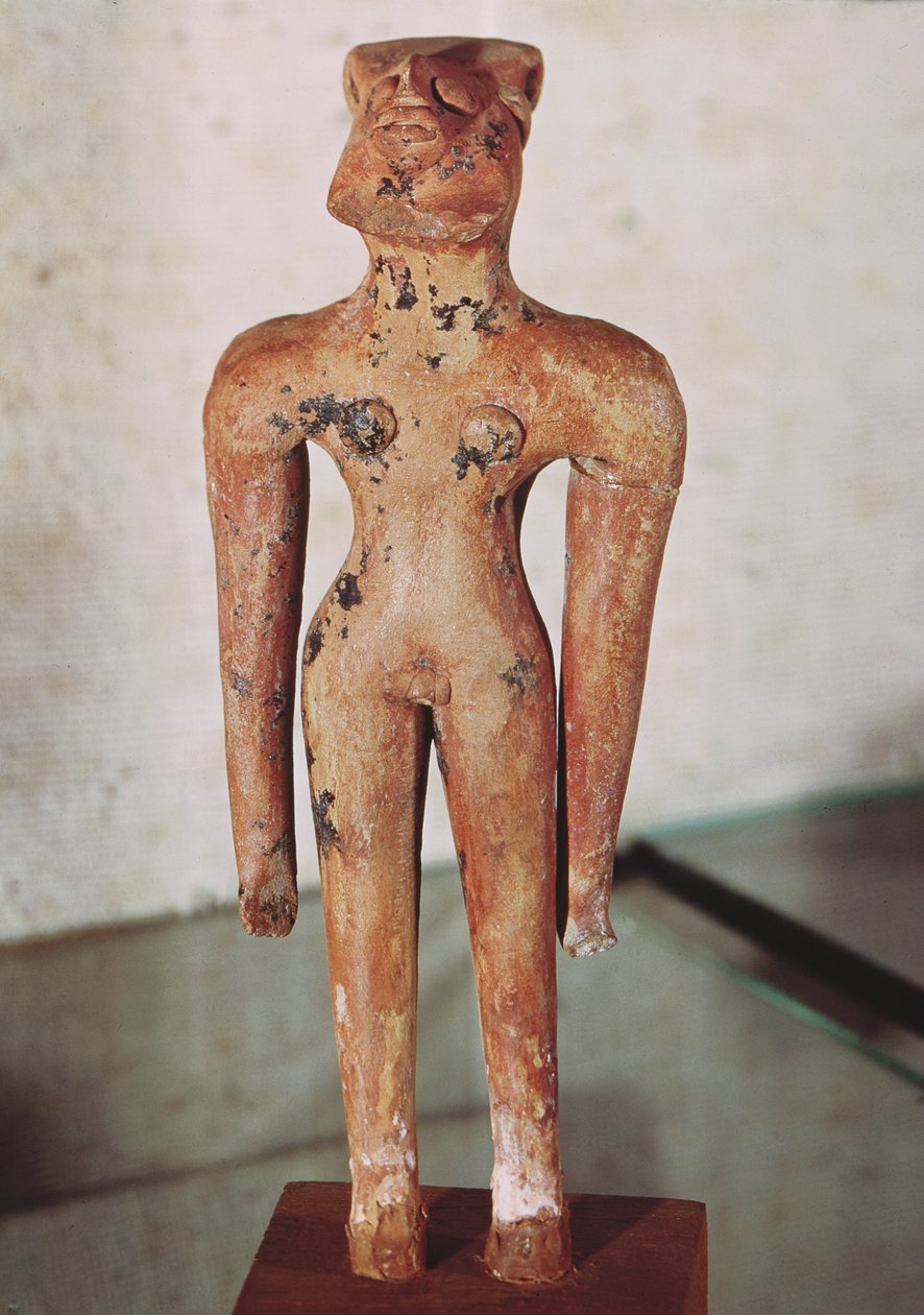 Beeld van een hermafrodiet, uit Mohenjo-Daro, Indusvallei, Pakistan, 3000-1500 v.Chr. door Harappan