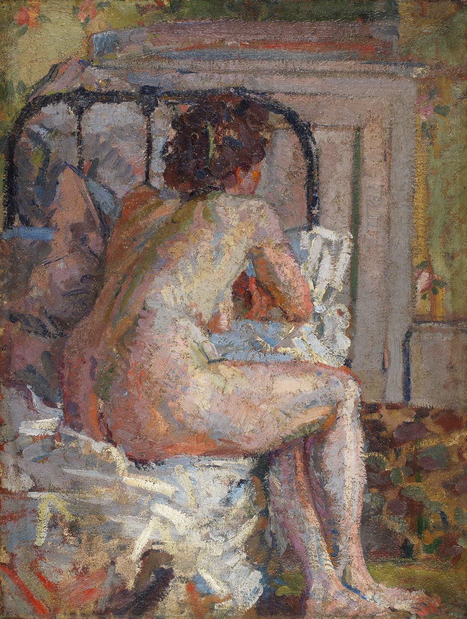 Naakt op een bed door Harold Gilman