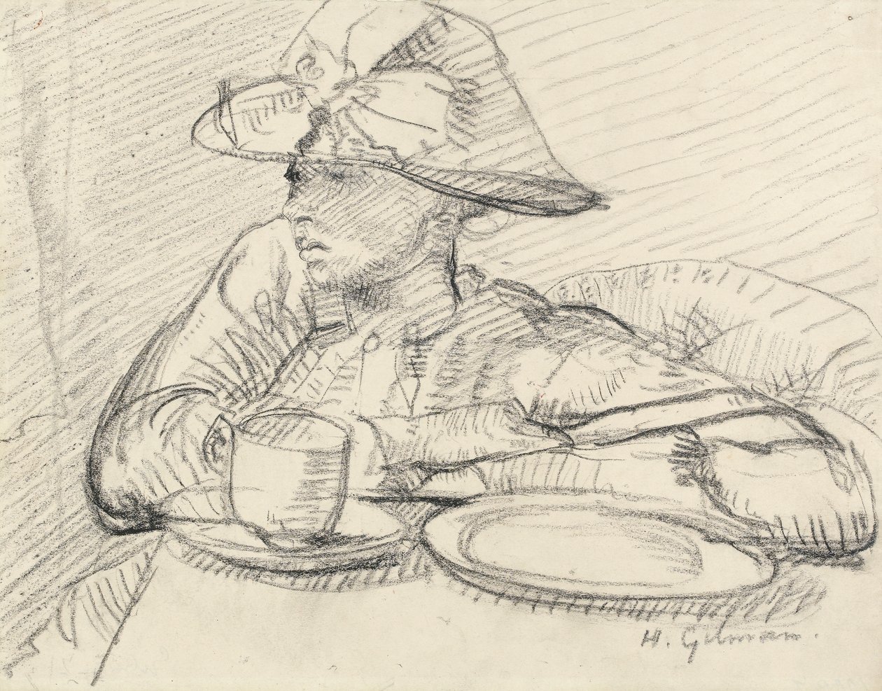 Portret van Mary L. door Harold Gilman