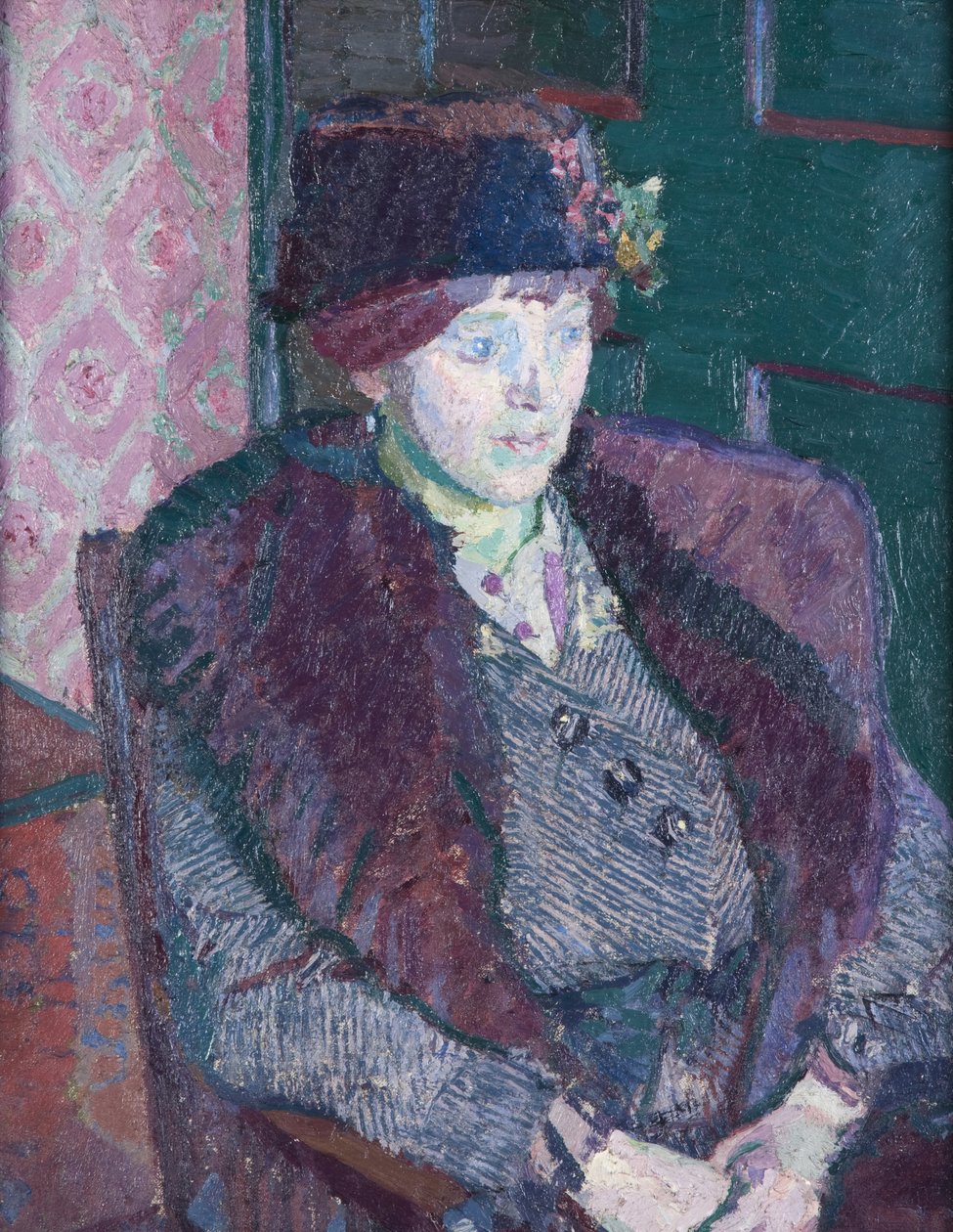 Portret van mevrouw Victor Sly, ca. 1914-15 door Harold Gilman