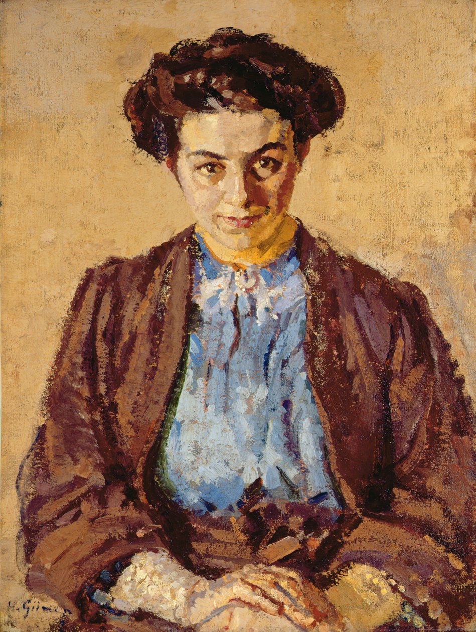 De Blauwe Blouse, Portret van Elene Zompolides (1880-1958) door Harold Gilman