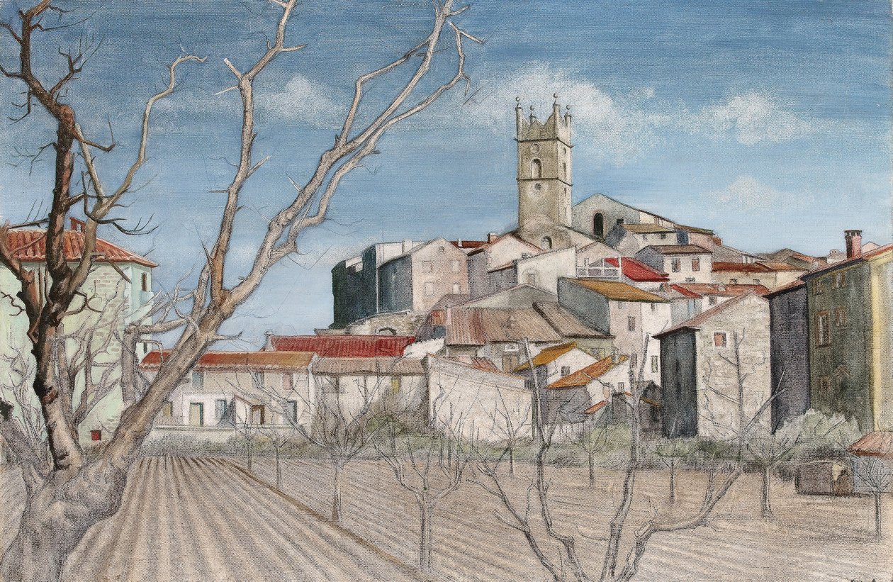 Vroege lente, uitzicht door een boomgaard, c.1925 door Harry Morley