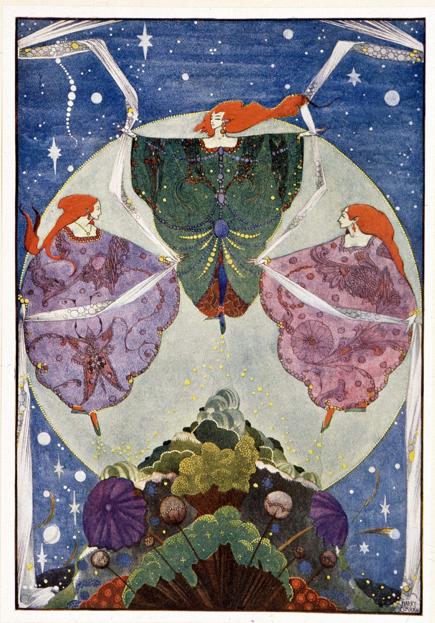 Feeën: "Ze dansten met sjaals die geweven waren van mist en maanlicht": De elf-heuvel - in "Sprookjes" door Hans Christian Andersen, ill. door Harry Clarke door Harry Clarke