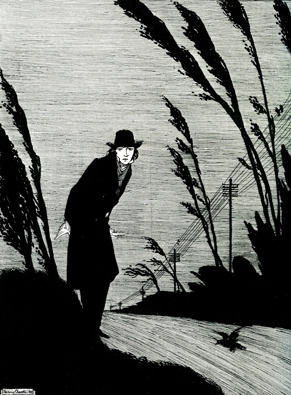 Midden in alles was een koud wit gezicht door Harry Clarke
