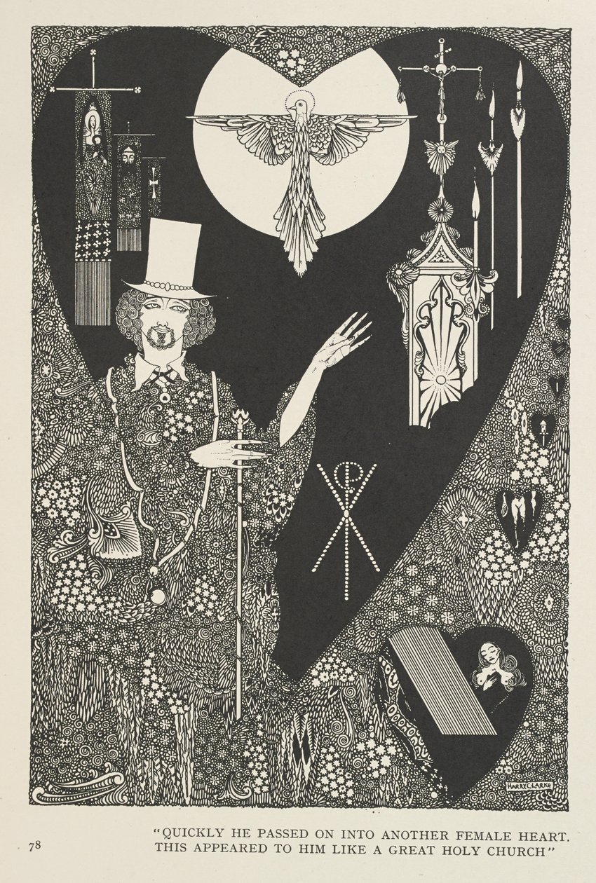 De Geluksschoenen. Snel ging hij verder naar een ander Vrouwelijk Hart. Dit leek hem een grote Heilige Kerk. door Harry Clarke