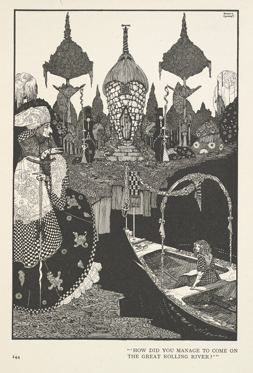 De Sneeuwkoningin. Hoe ben je op de grote rollende rivier gekomen? door Harry Clarke