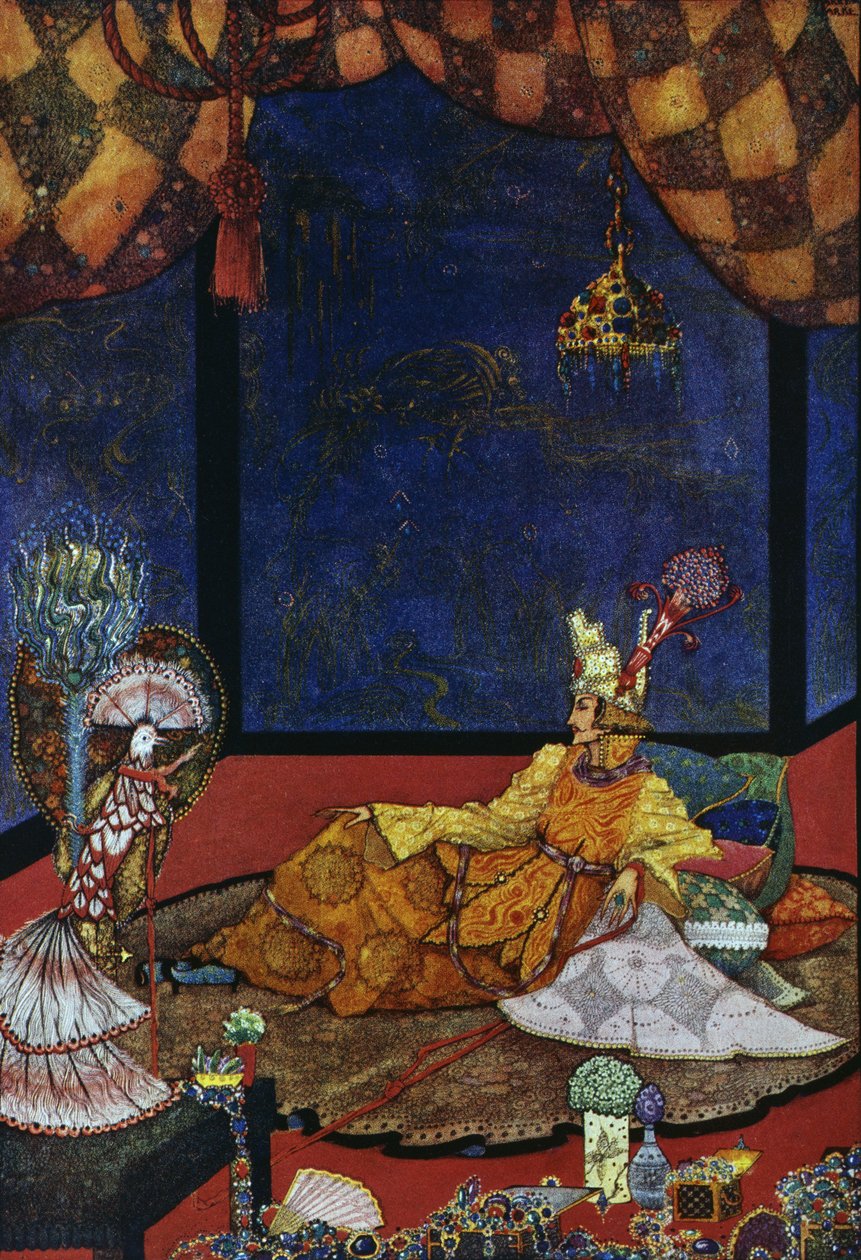 De nachtegaal, sprookje door Hans Christian Andersen (1805-1875), illustratie door Harry Clarke (1890-1931) door Harry Clarke