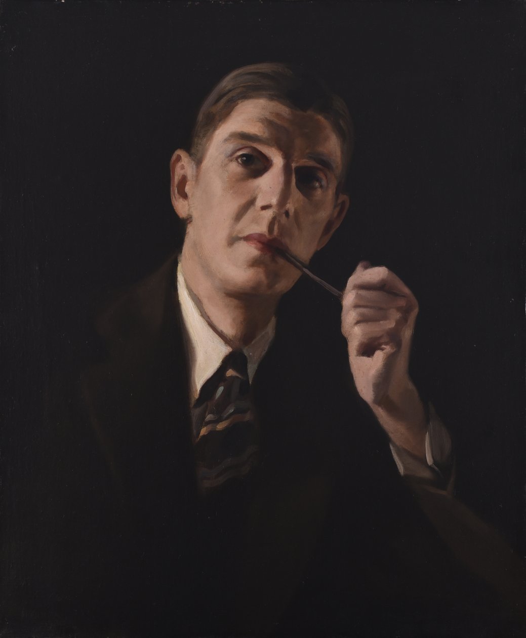Portret van een man, rokend een pijp door Harry Dixon