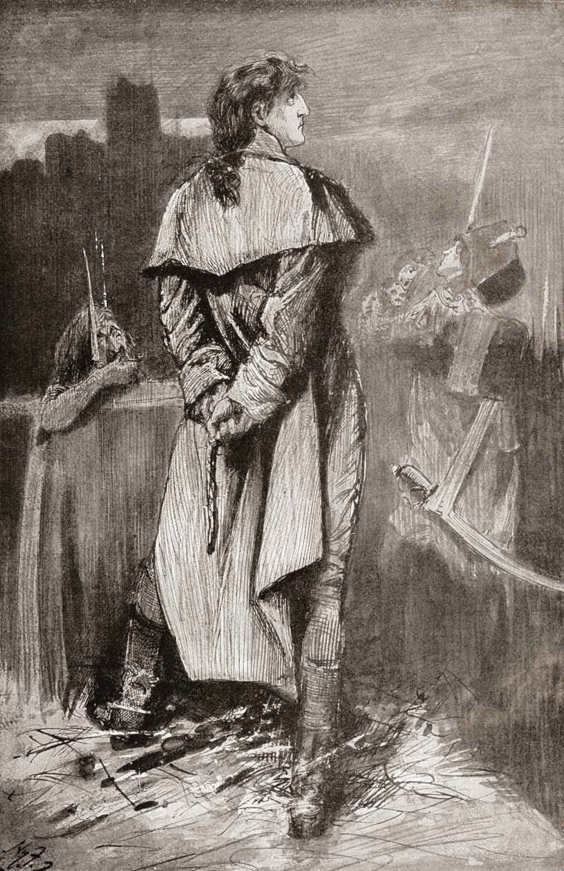 Illustratie voor de roman Een verhaal over twee steden van Charles Dickens door Harry Furniss