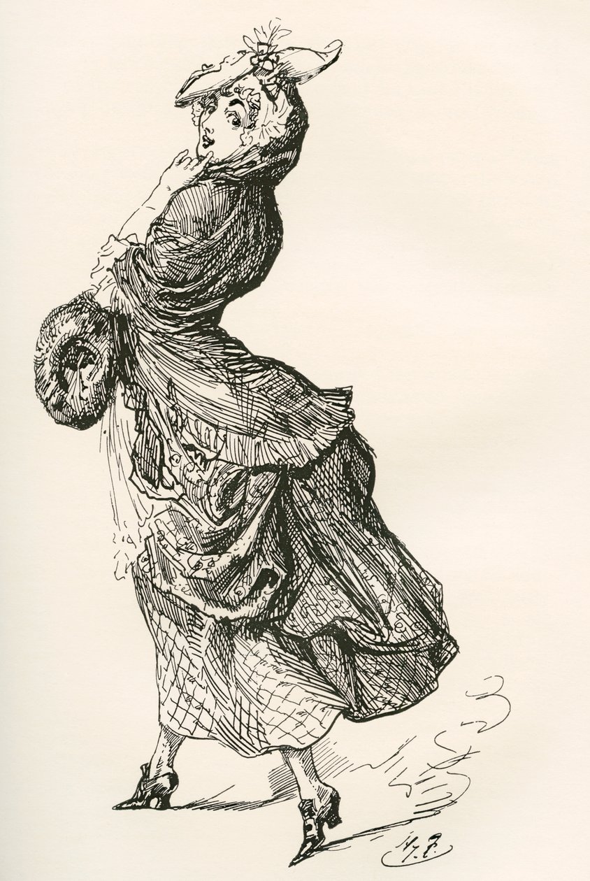 Illustratie voor de roman Barnaby Rudge van Charles Dickens door Harry Furniss