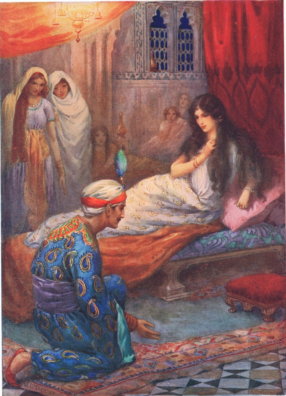 Prins Feroze-Shah maakt de mooie prinses wakker, illustratie uit 
