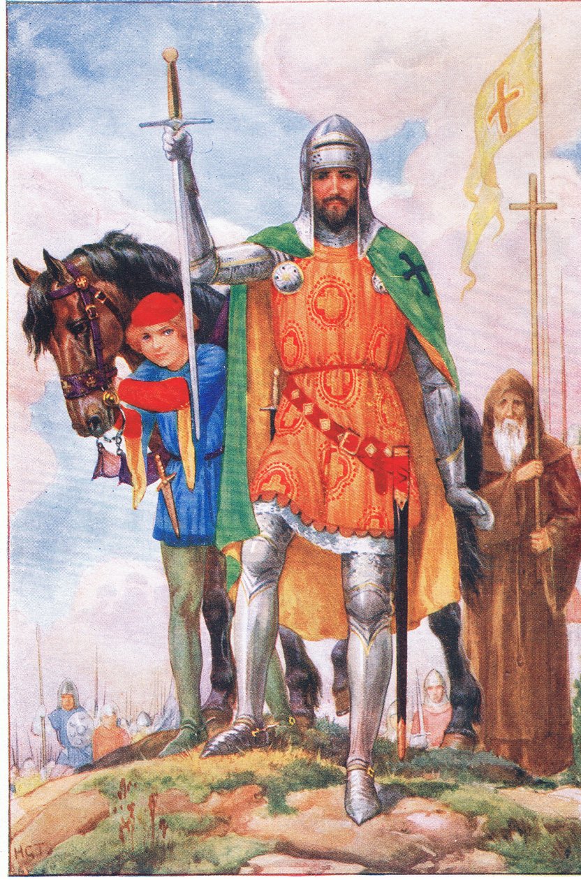 De Grootmeester van Alicantara en de kluizenaar (uit de Grootmeester van Alcantara), illustratie uit
