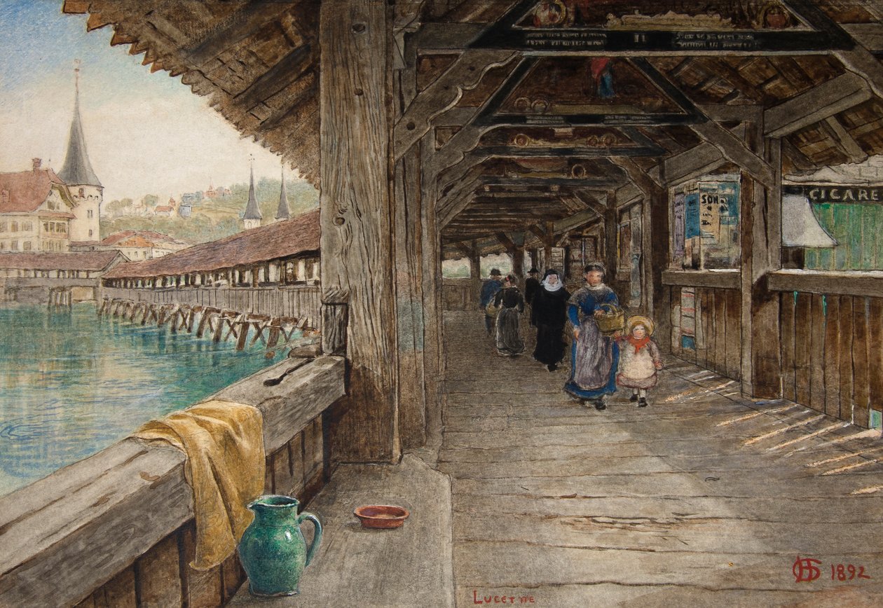 De Kapelbrug, Luzern door Harry Goodwin