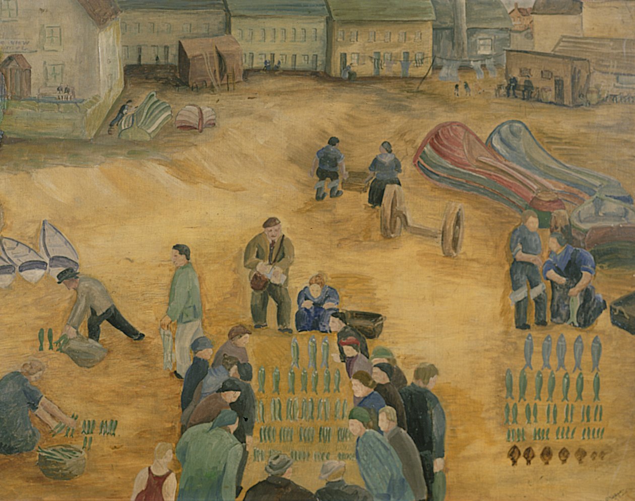 Vismarkt, 1938 door Harry Mitten Wilson