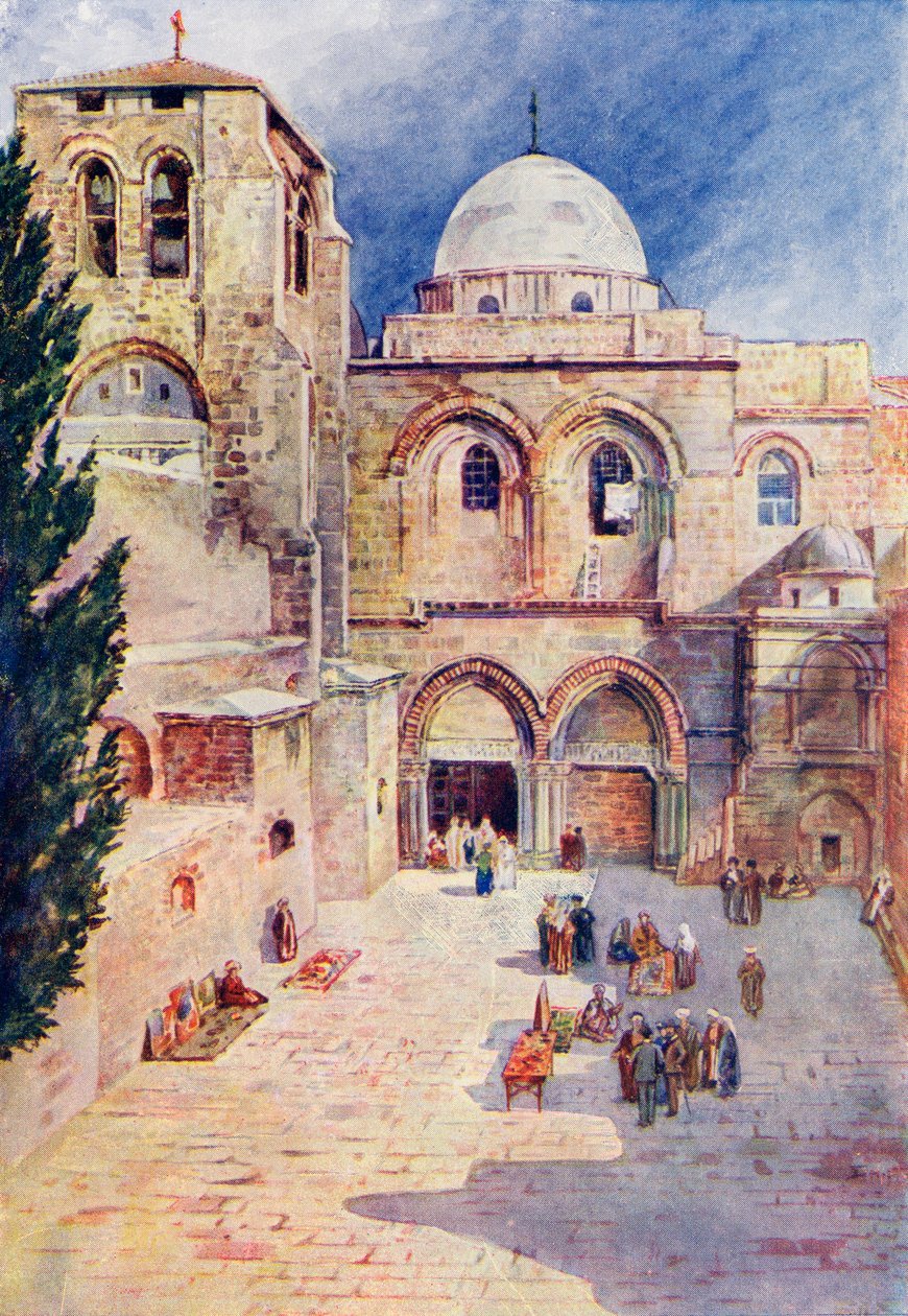 De kerk van het Heilig Graf, Jeruzalem, Palestina, ca. 1910, uit A Book of Modern Palestine door Richard Penlake, gepubliceerd ca. 1910. door Harry Morley