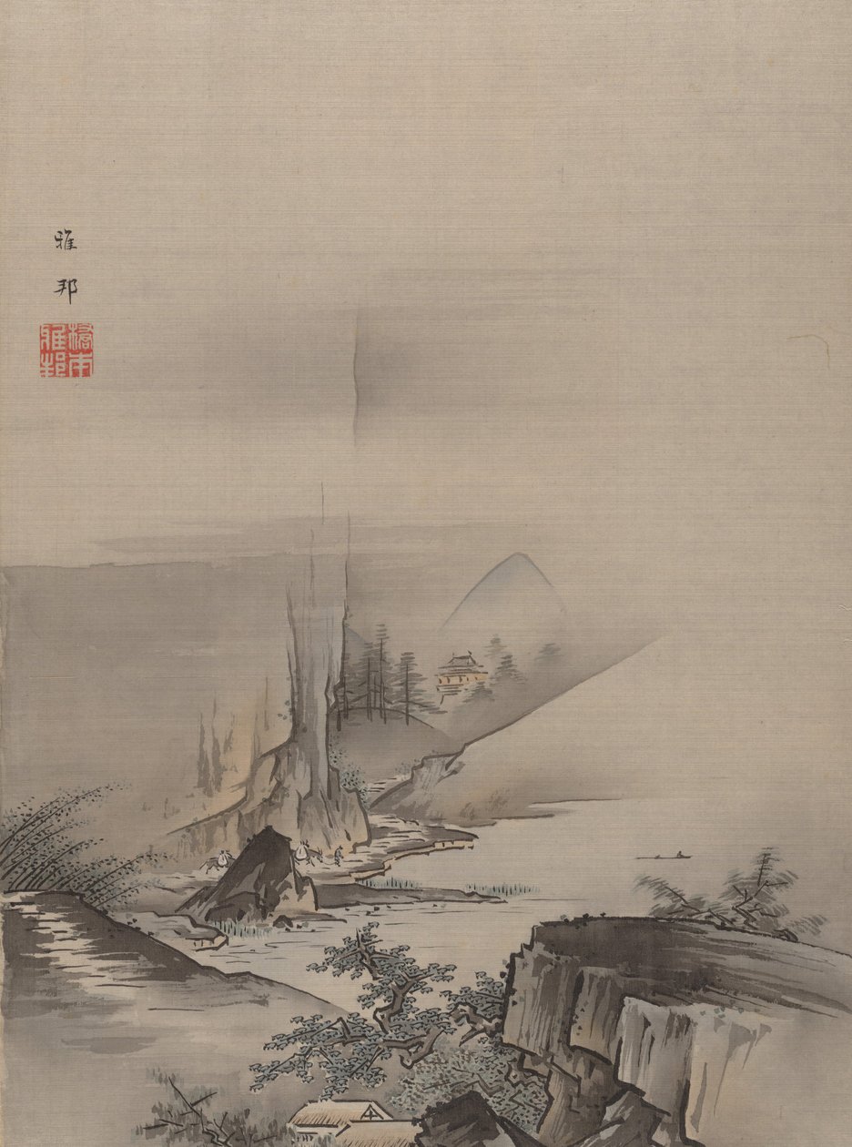 Stroomversnellingen en waterval van een rivier door Hashimoto Gaho