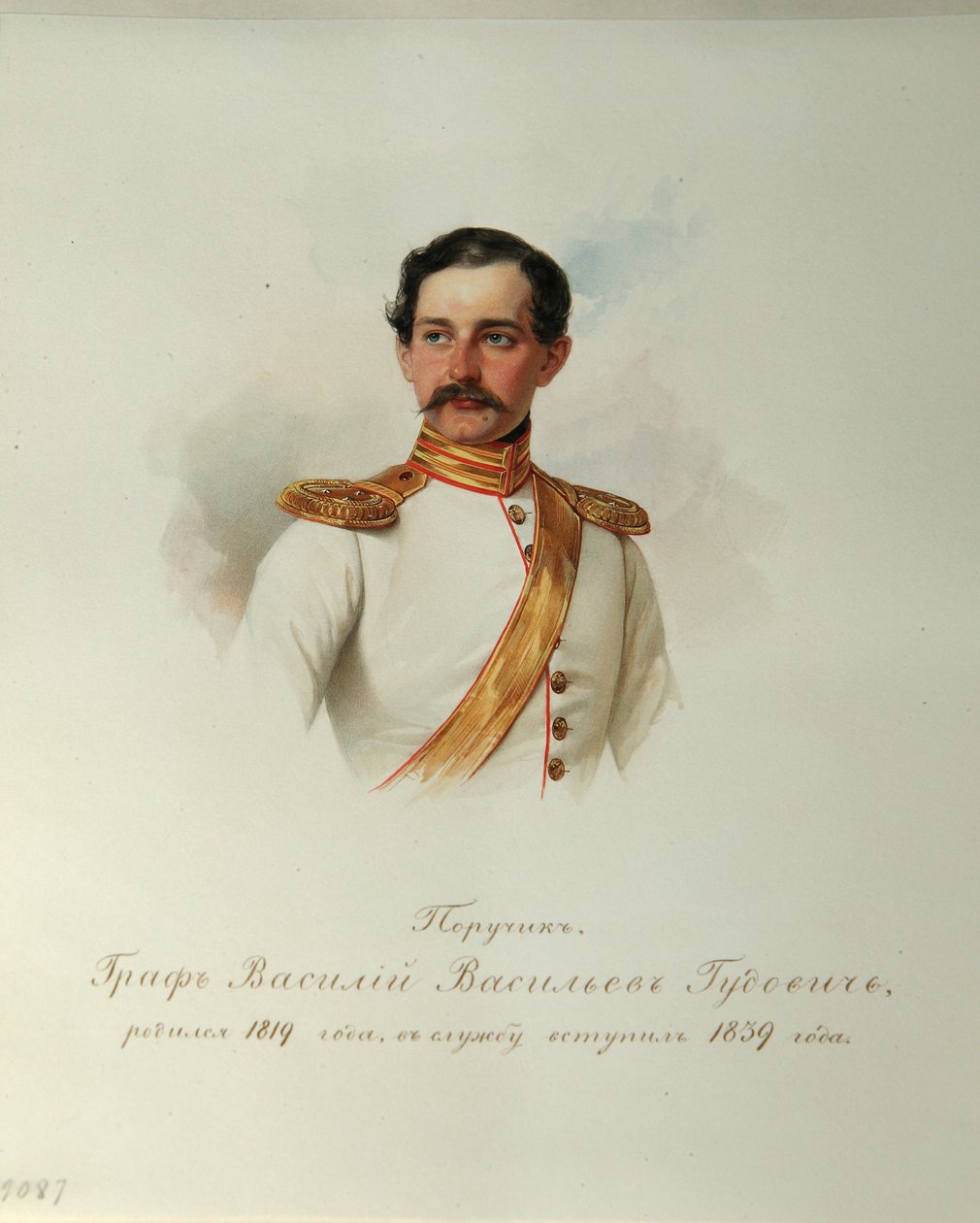 Portret van graaf Vasily Vasilyevich Gudovich 1819-1886 uit het album van de keizerlijke garde door Hau