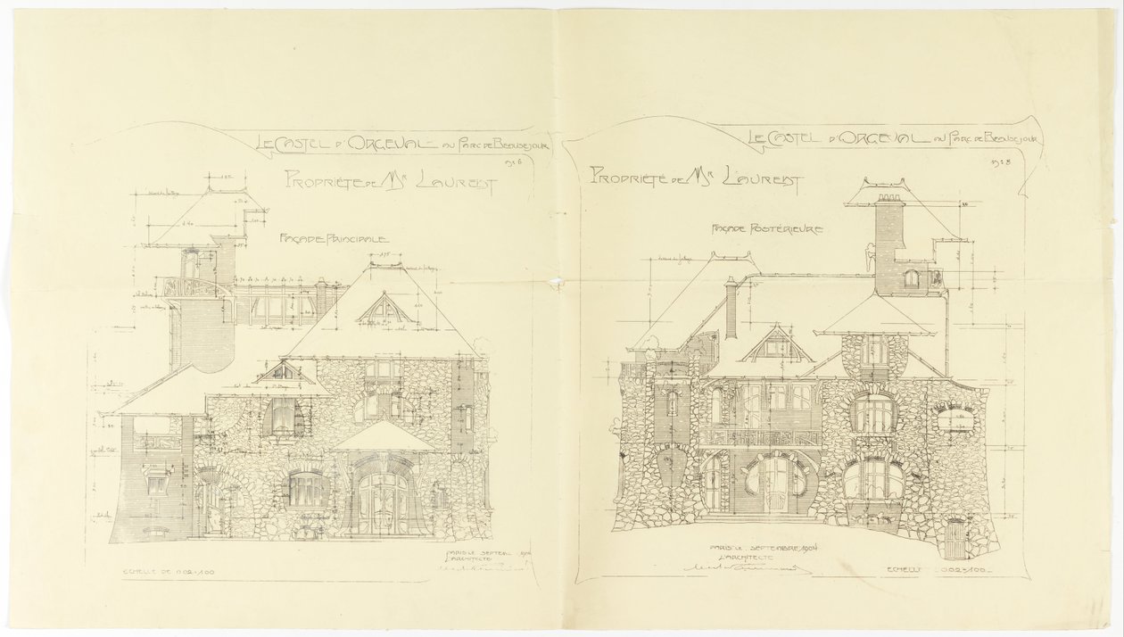 Gevels, voor- en achtergevels, Castel d