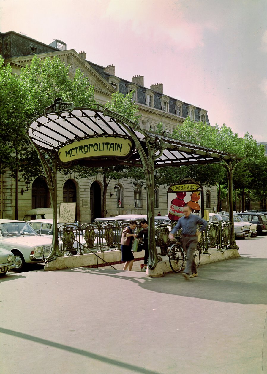 Zicht op de ingang van het Hotel de Ville Metropolitain, 1899-1904 door Hector Guimard