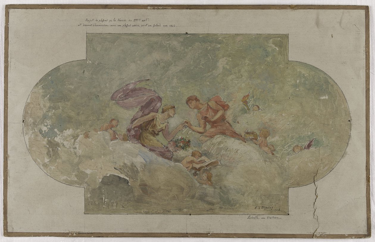 Schets voor de trouwzaal in het 8e arrondissement van Parijs: De bruiloft door Hector d
