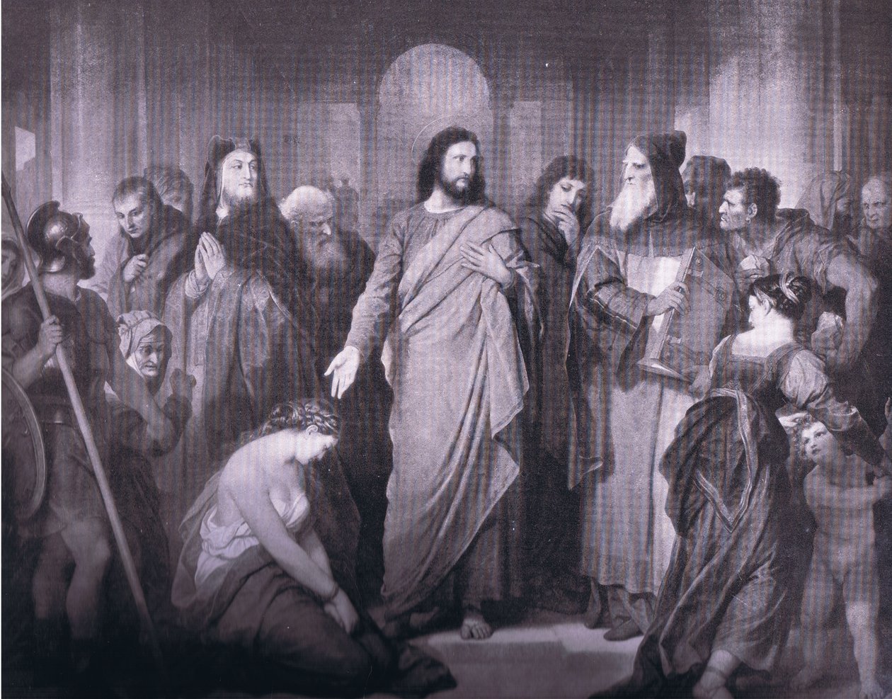 "Hij die zonder zonde is", Bibbys Jaarboek door Heinrich (after) Hofmann