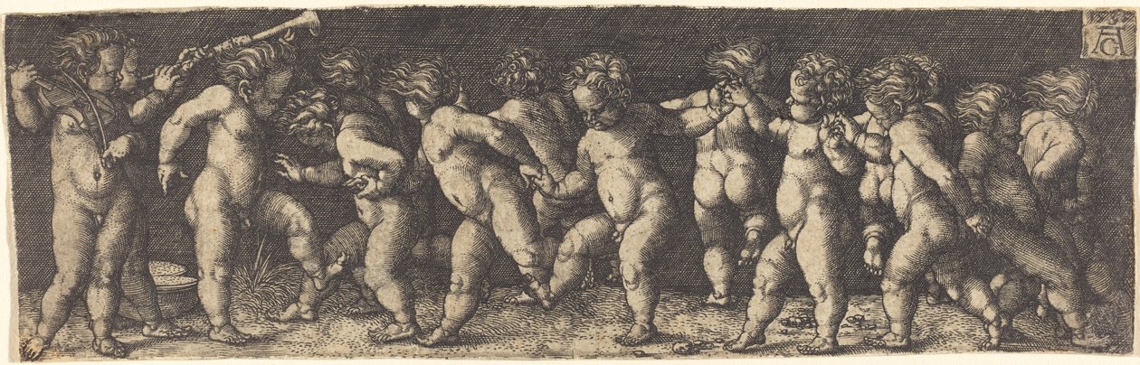 Dansende kinderen door Heinrich Aldegrever