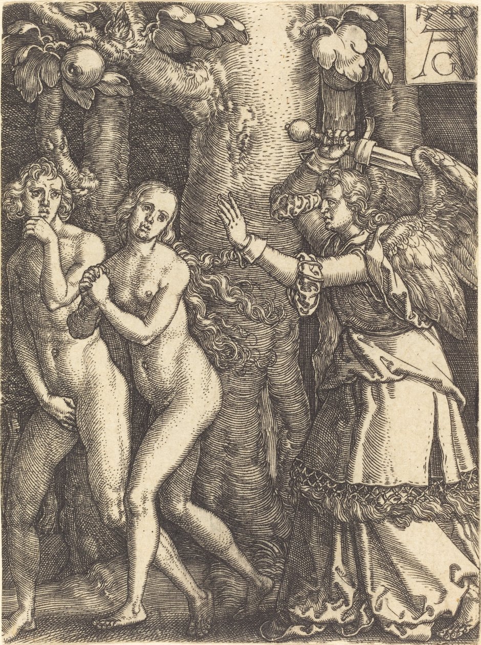 De Verdrijving uit het Paradijs door Heinrich Aldegrever
