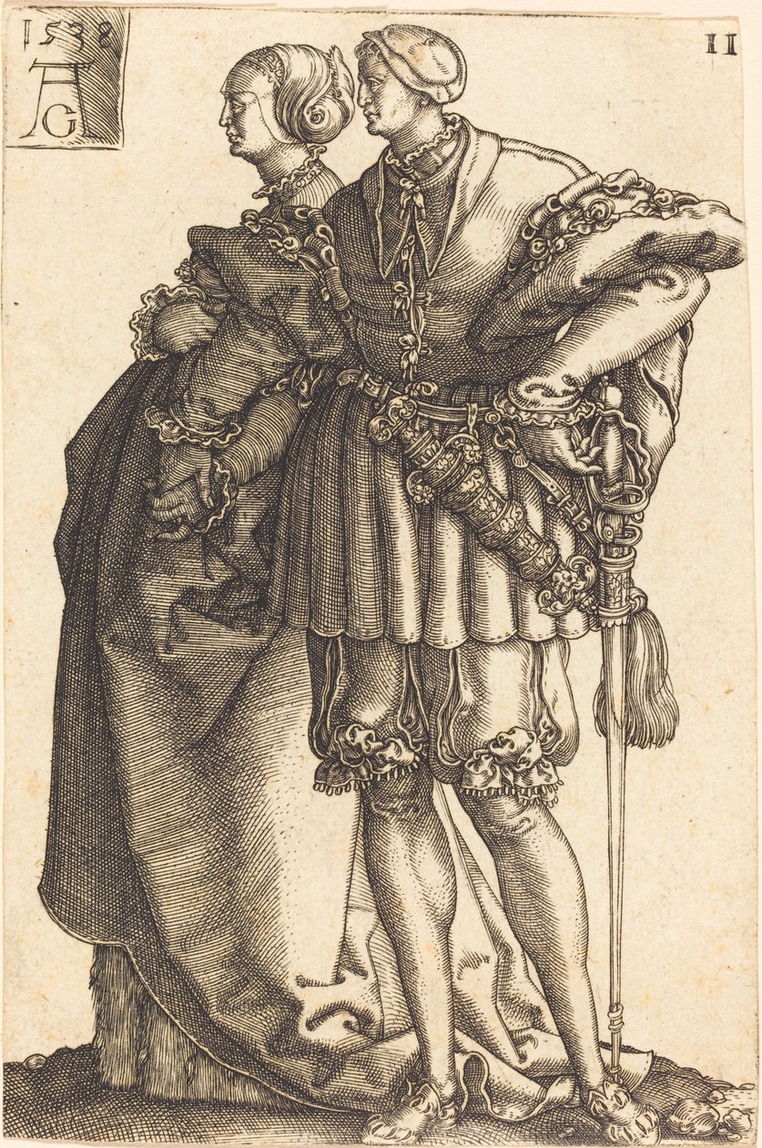 Grote Bruiloftsdansers, 1538 door Heinrich Aldegrever