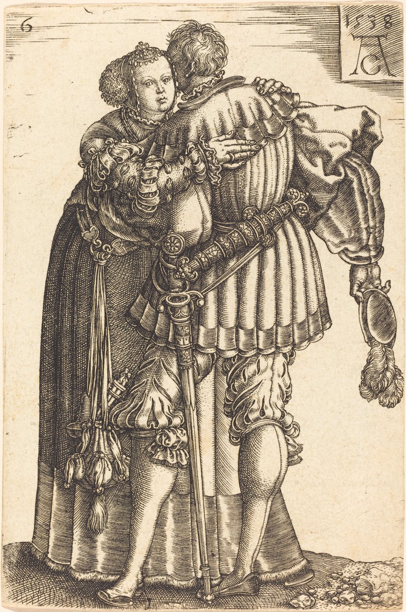 Grote bruiloftsdansers door Heinrich Aldegrever