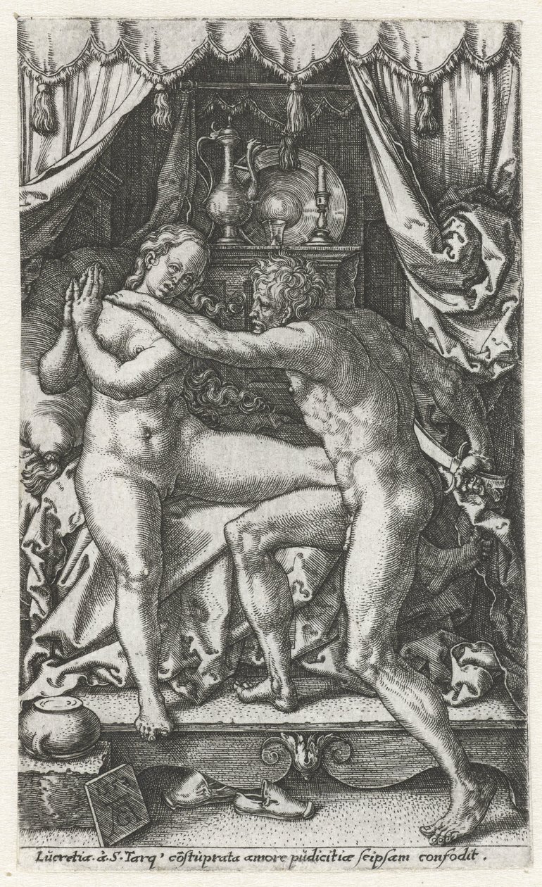 Lucretia en Sextus Tarquinius door Heinrich Aldegrever