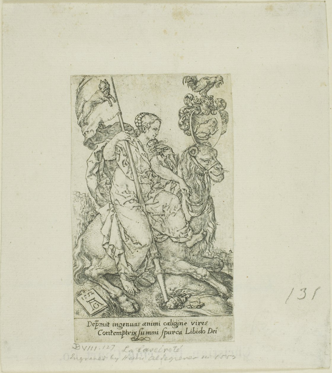 Lust, uit Deugden en Ondeugden door Heinrich Aldegrever