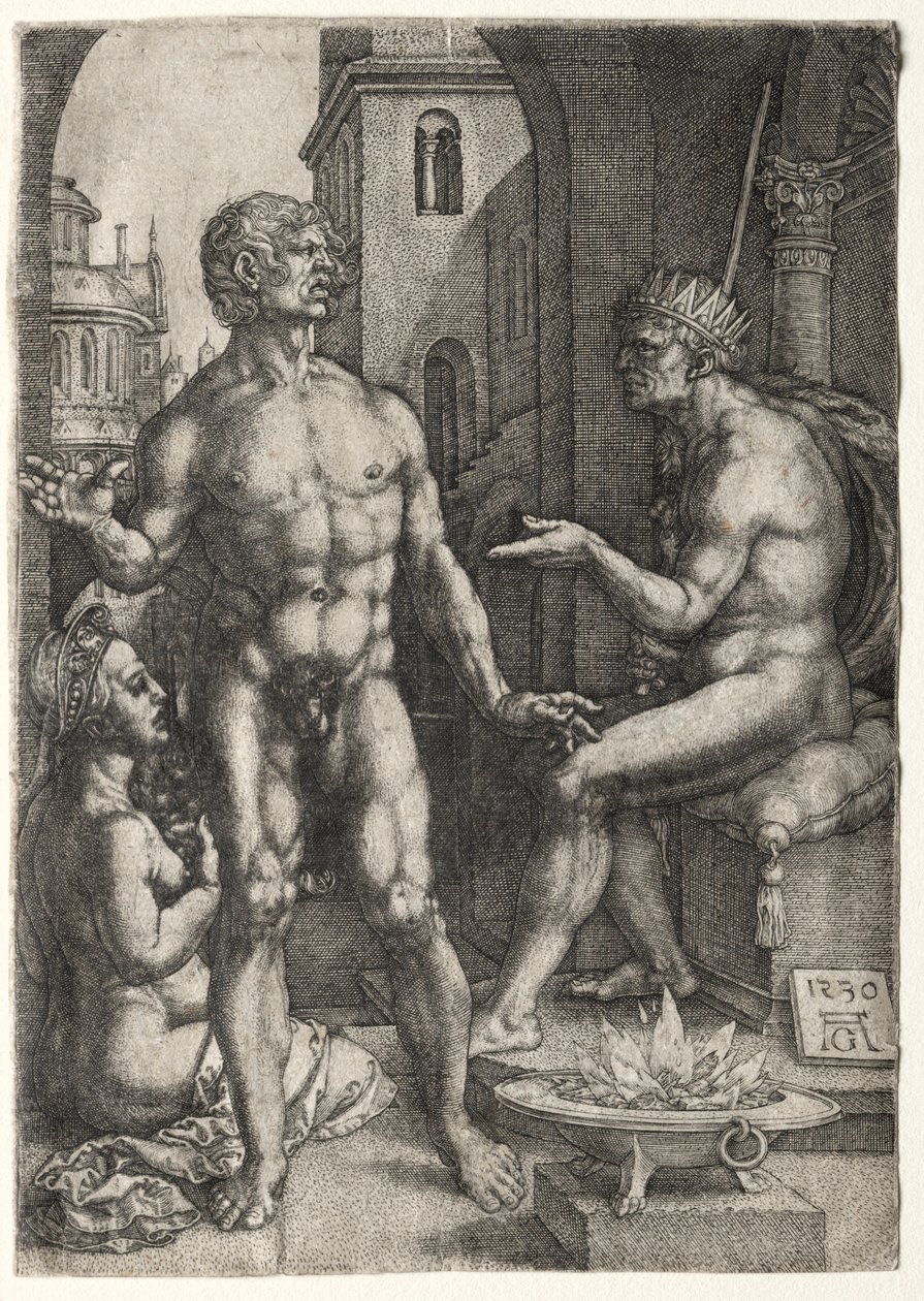 Mucius Saevola, 1530 door Heinrich Aldegrever