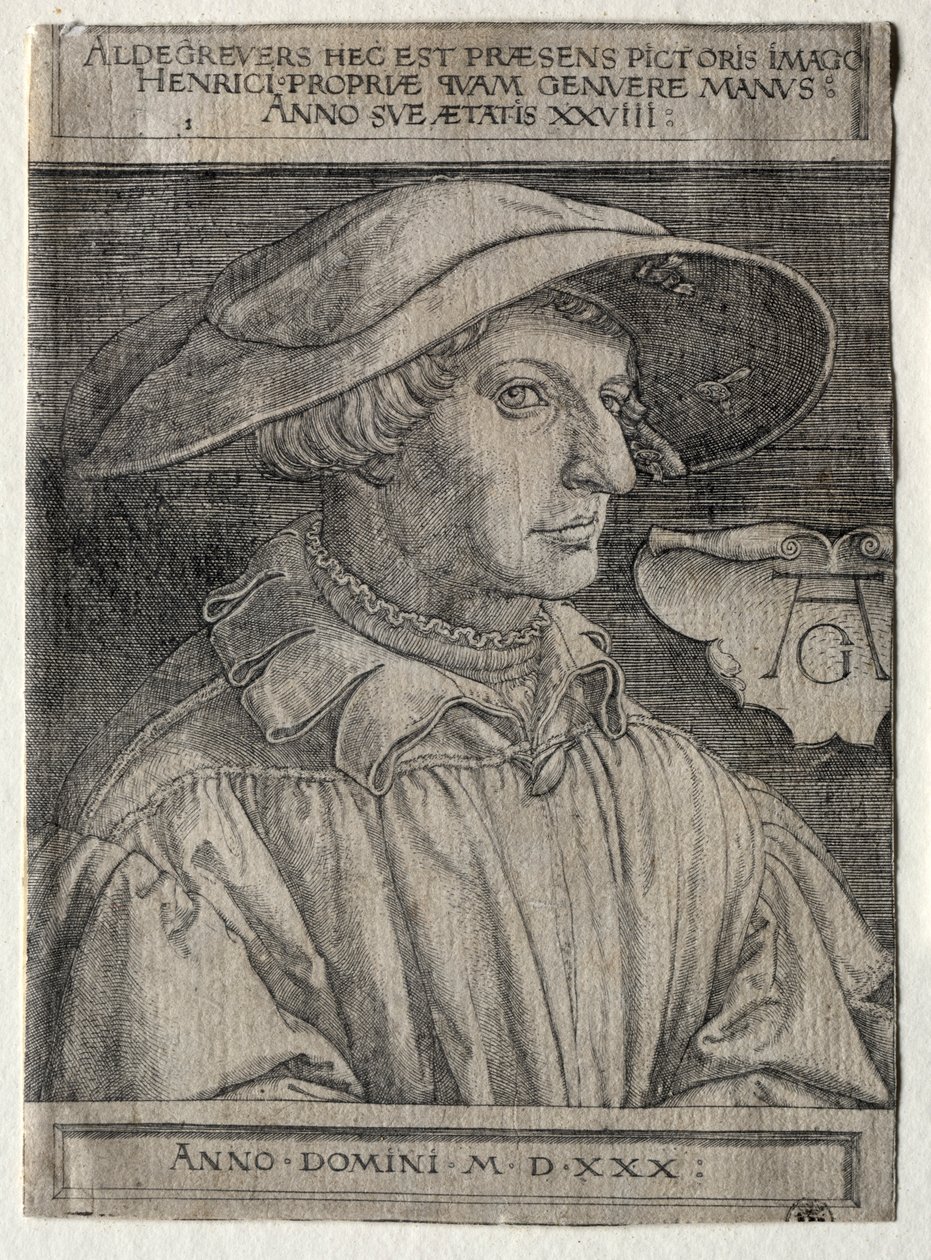 Zelfportret, 1530 door Heinrich Aldegrever