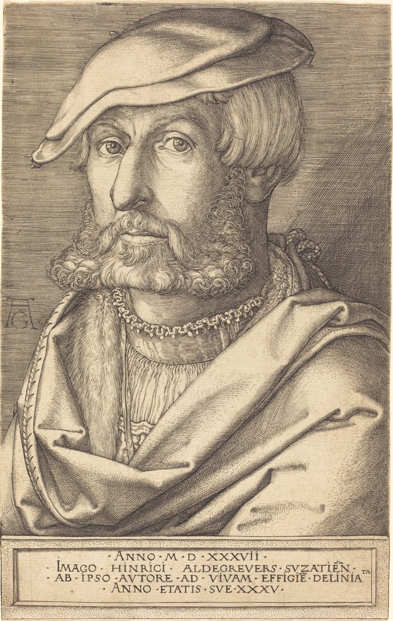 Zelfportret, 1537 door Heinrich Aldegrever