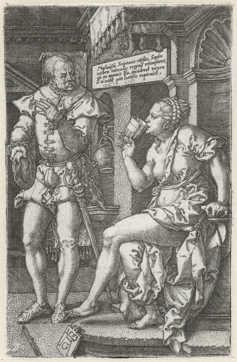 Sophonisba drinkt vergif door Heinrich Aldegrever