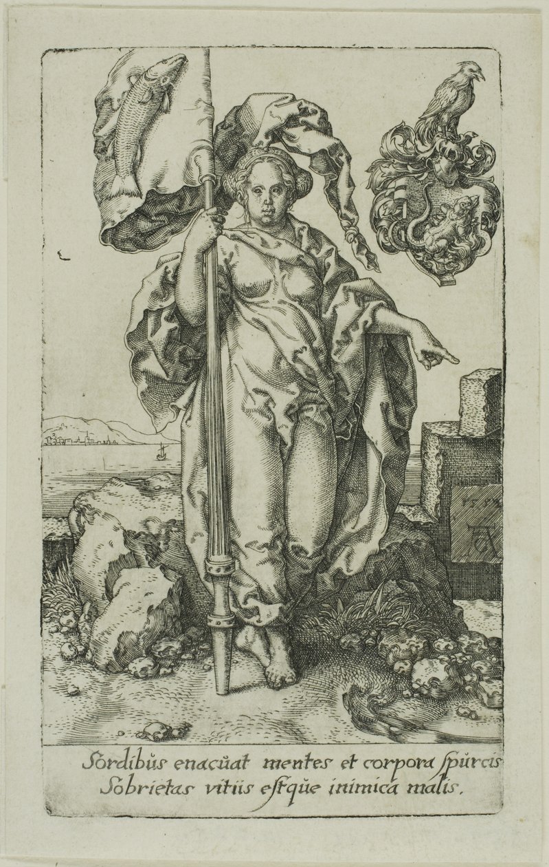 Matigheid, uit de Deugden door Heinrich Aldegrever